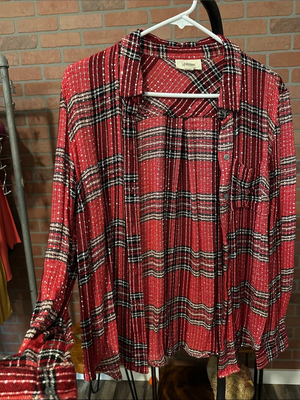 Style & Co. Red Plaid Button-Down Shirt